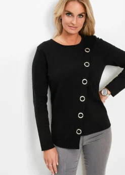 Sale Jersey de punto fino con detalles de tachuelas Mujer Jerséis|Ropa De Punto