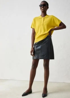 Best Jersey de punto fino con contenido de seda y cuello tipo polo Mujer Premium|Jerséis