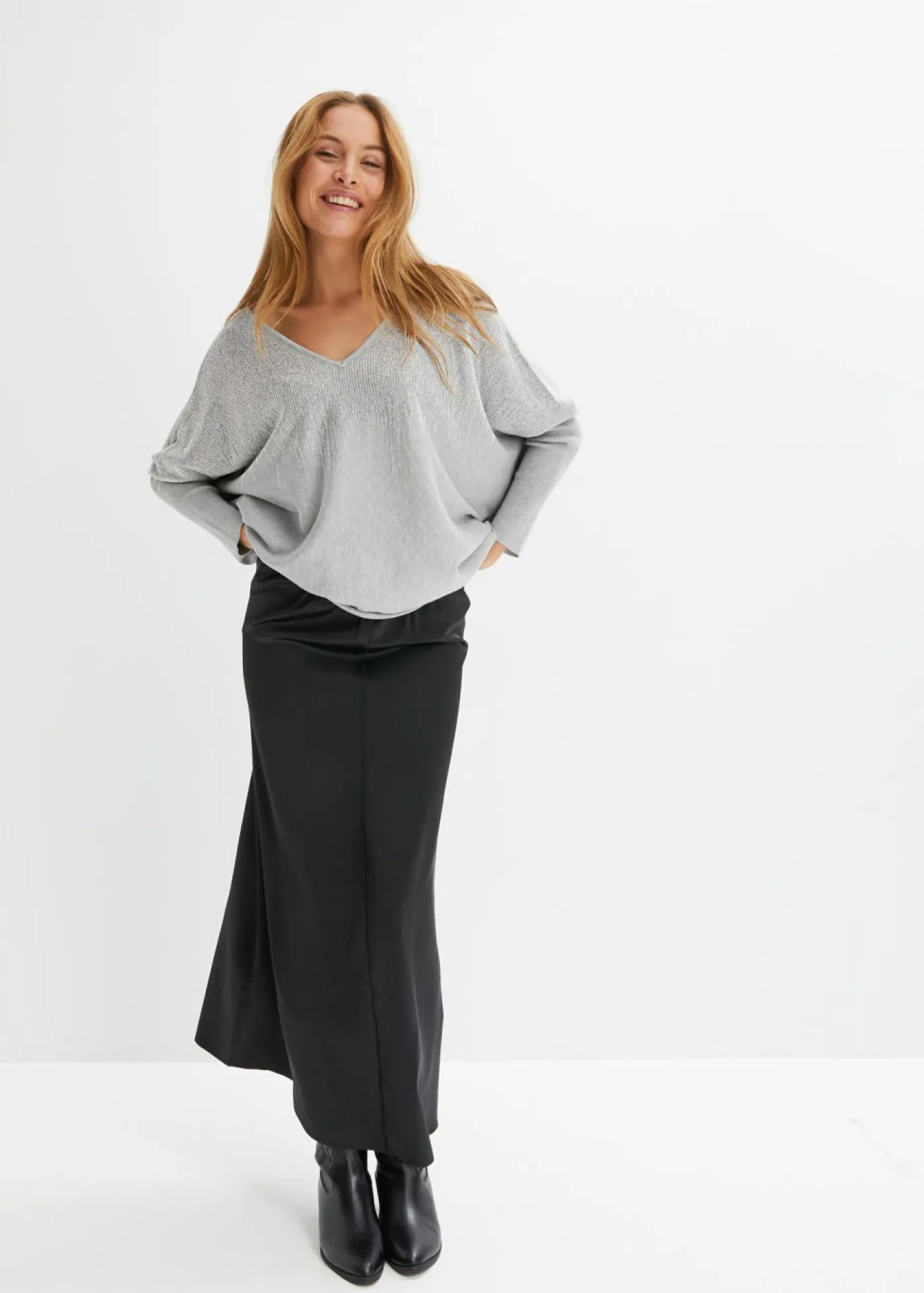 Sale Jersey de punto fino con aplicación de piedras brillantes Mujer Jerséis|Ropa De Punto