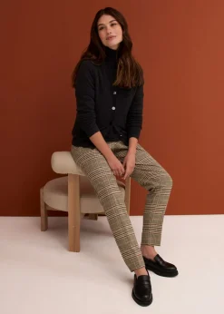 Jersey de punto fino con cuello alto Mujer Básicos|Jerséis