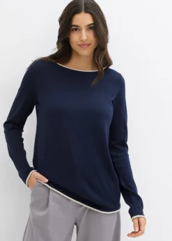 New Jersey de punto fino de mezcla de algodón Mujer Jerséis|Ropa De Punto