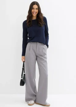 New Jersey de punto fino de mezcla de algodón Mujer Jerséis|Ropa De Punto