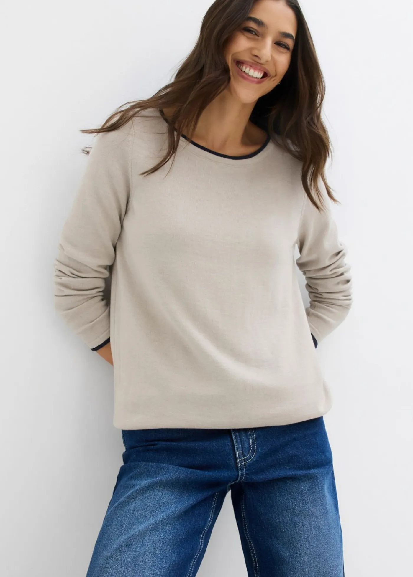 Sale Jersey de punto fino de mezcla de algodón Mujer Jerséis|Ropa De Punto
