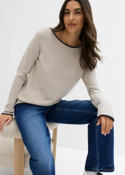 Sale Jersey de punto fino de mezcla de algodón Mujer Jerséis|Ropa De Punto