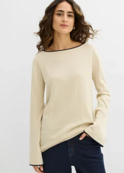 Online Jersey de punto fino de mezcla de algodón Mujer Jerséis|Ropa De Punto