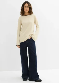 Online Jersey de punto fino de mezcla de algodón Mujer Jerséis|Ropa De Punto