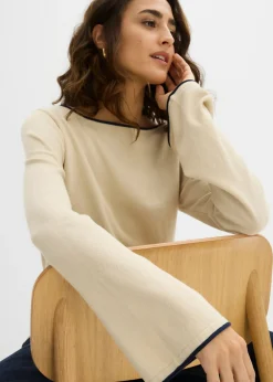 Online Jersey de punto fino de mezcla de algodón Mujer Jerséis|Ropa De Punto