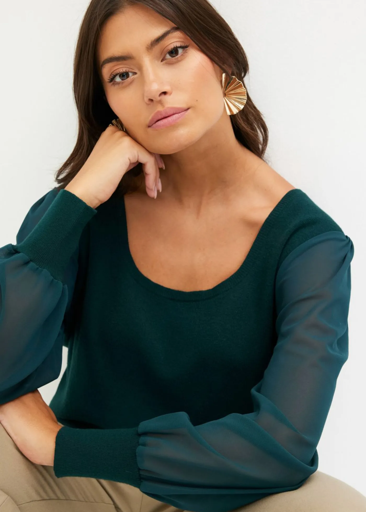 Discount Jersey de punto fino de mezcla de viscosa suave Mujer Jerséis|Ropa De Punto