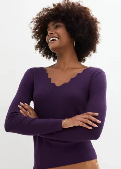 Sale Jersey de punto fino de una suave mezcla de viscosa Mujer Jerséis|Ropa De Punto