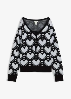 Clearance Jersey de punto fino en jacquard Mujer Jerséis|Ropa De Punto