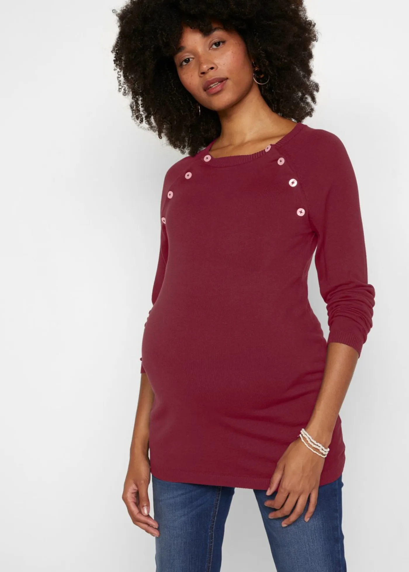Discount Jersey de punto fino para premamá y lactancia 2 en 1 Mujer Premamá