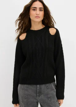 Discount Jersey de punto grueso con patrón trenzado Mujer Jerséis|Ropa De Punto