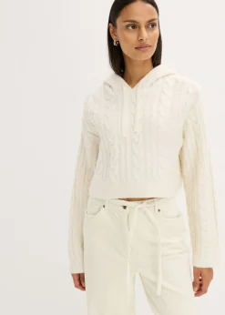 Outlet Jersey de punto grueso con capucha Mujer Jerséis|Ropa De Punto