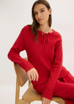 Hot Jersey de punto grueso con cordón Mujer Jerséis|Ropa De Punto