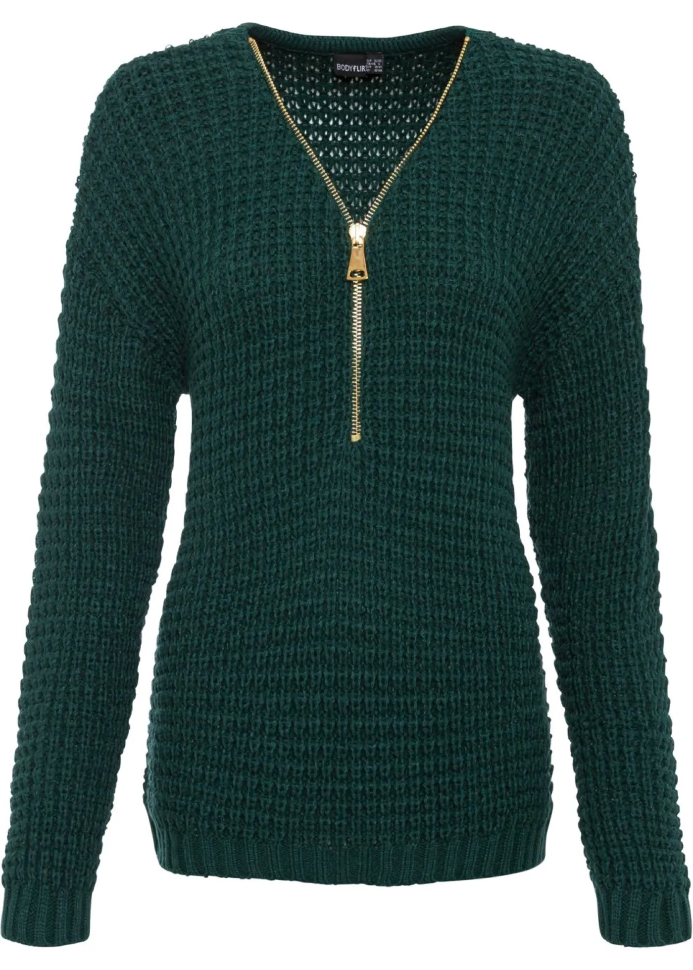 Jersey de punto grueso con detalle de cremallera Mujer Jerséis|Ropa De Punto