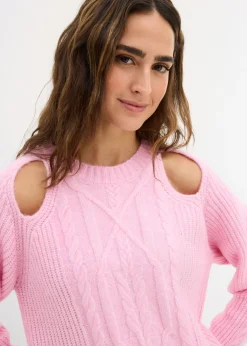 Clearance Jersey de punto grueso con patrón trenzado Mujer Jerséis|Ropa De Punto