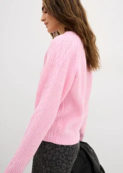 Clearance Jersey de punto grueso con patrón trenzado Mujer Jerséis|Ropa De Punto