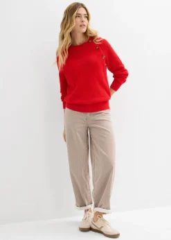 Outlet Jersey de punto grueso con botonera Mujer Jerséis|Ropa De Punto