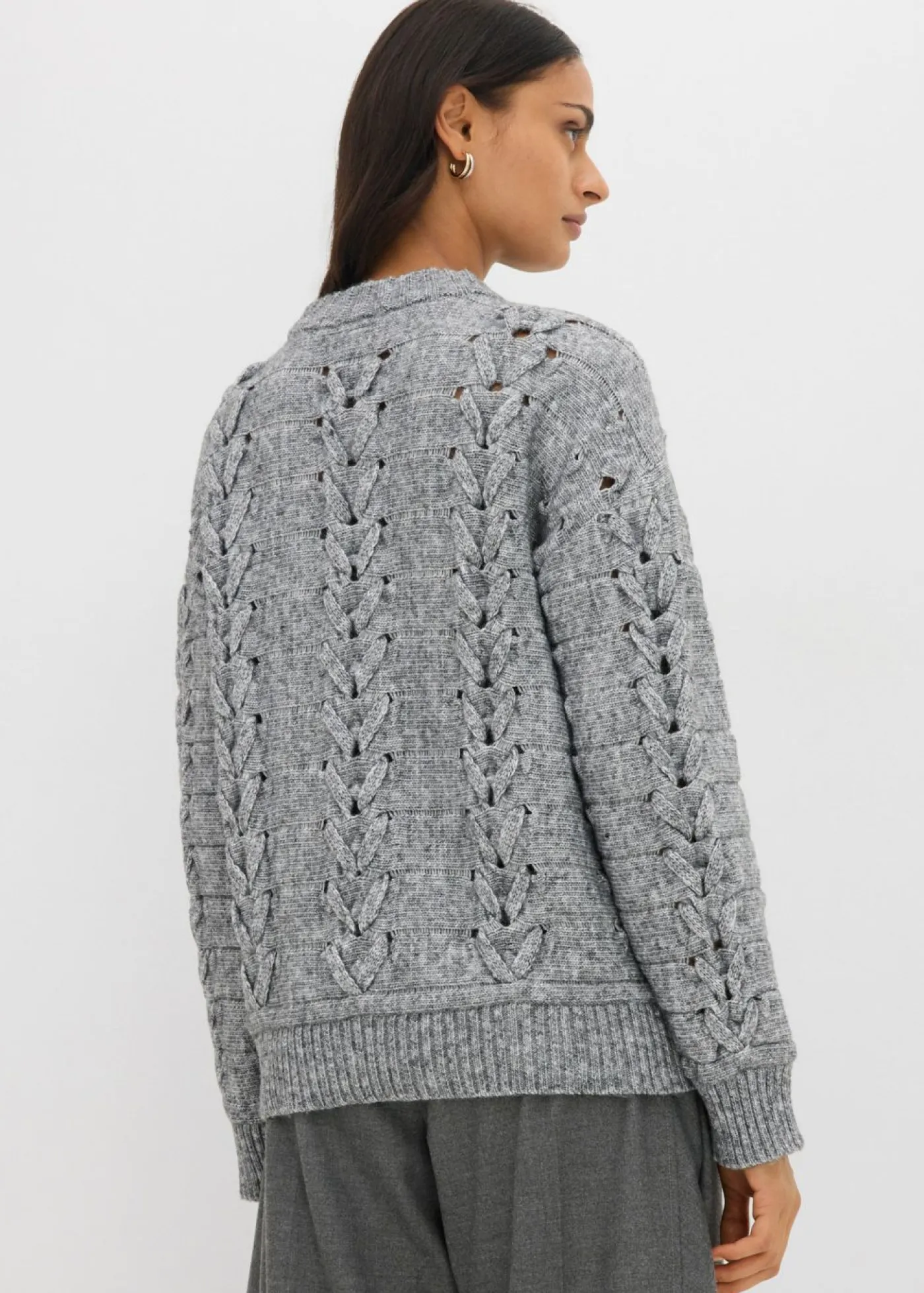 Sale Jersey de punto grueso con patrón trenzado Mujer Esenciales|Ropa De Punto