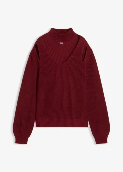Sale Jersey de punto grueso con aberturas Mujer Jerséis|Ropa De Punto
