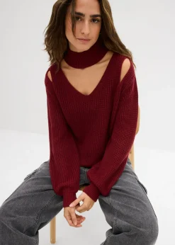 Sale Jersey de punto grueso con aberturas Mujer Jerséis|Ropa De Punto