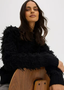 Discount Jersey de punto grueso con flecos Mujer Jerséis|Ropa De Punto