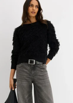 Discount Jersey de punto grueso con flecos Mujer Jerséis|Ropa De Punto