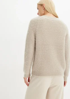 Clearance Jersey de punto grueso de canalé con efecto brillante Mujer Jerséis|Ropa De Punto
