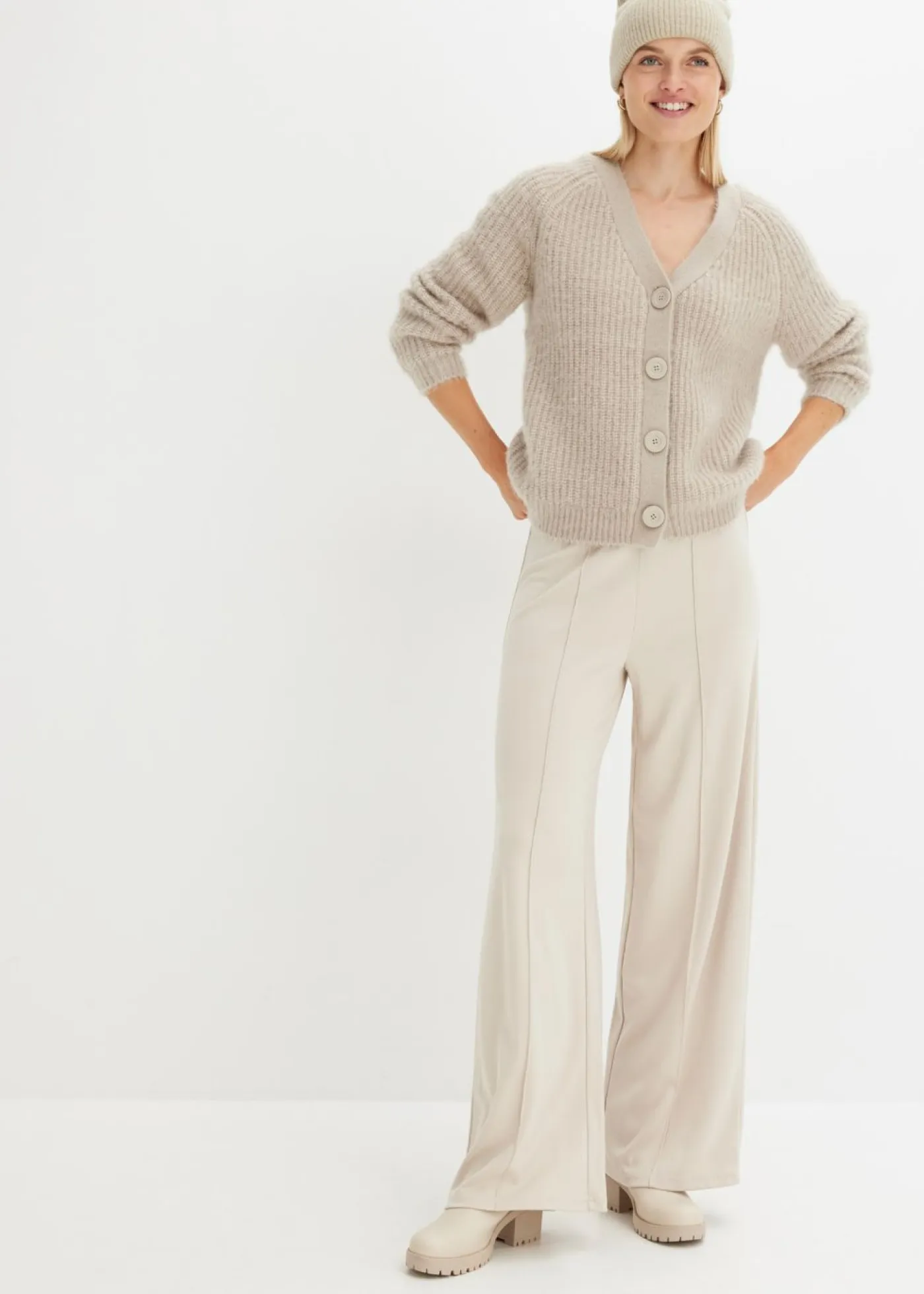 Clearance Jersey de punto grueso de canalé con efecto brillante Mujer Jerséis|Ropa De Punto