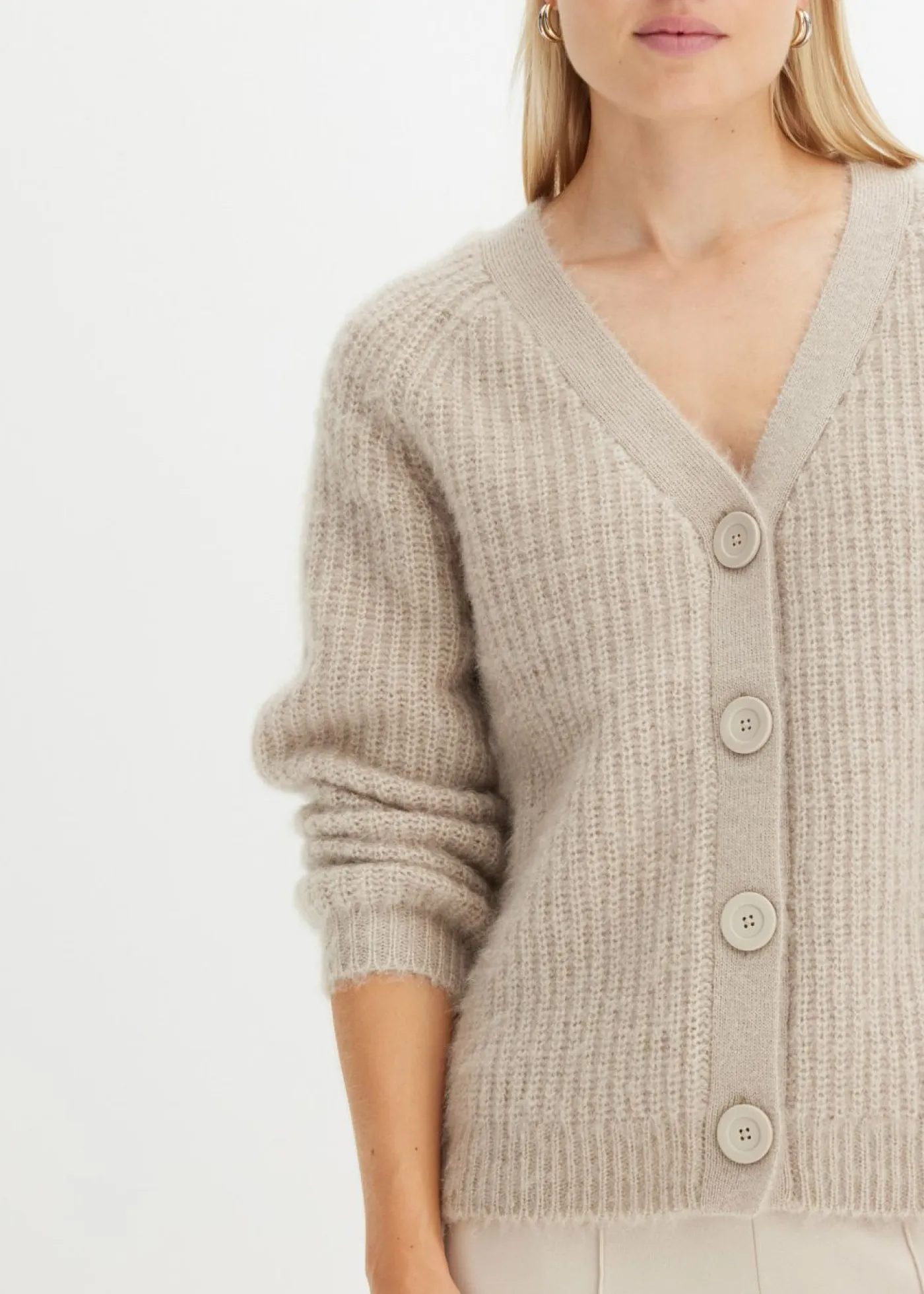 Clearance Jersey de punto grueso de canalé con efecto brillante Mujer Jerséis|Ropa De Punto