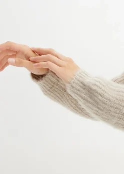 Clearance Jersey de punto grueso de canalé con efecto brillante Mujer Jerséis|Ropa De Punto