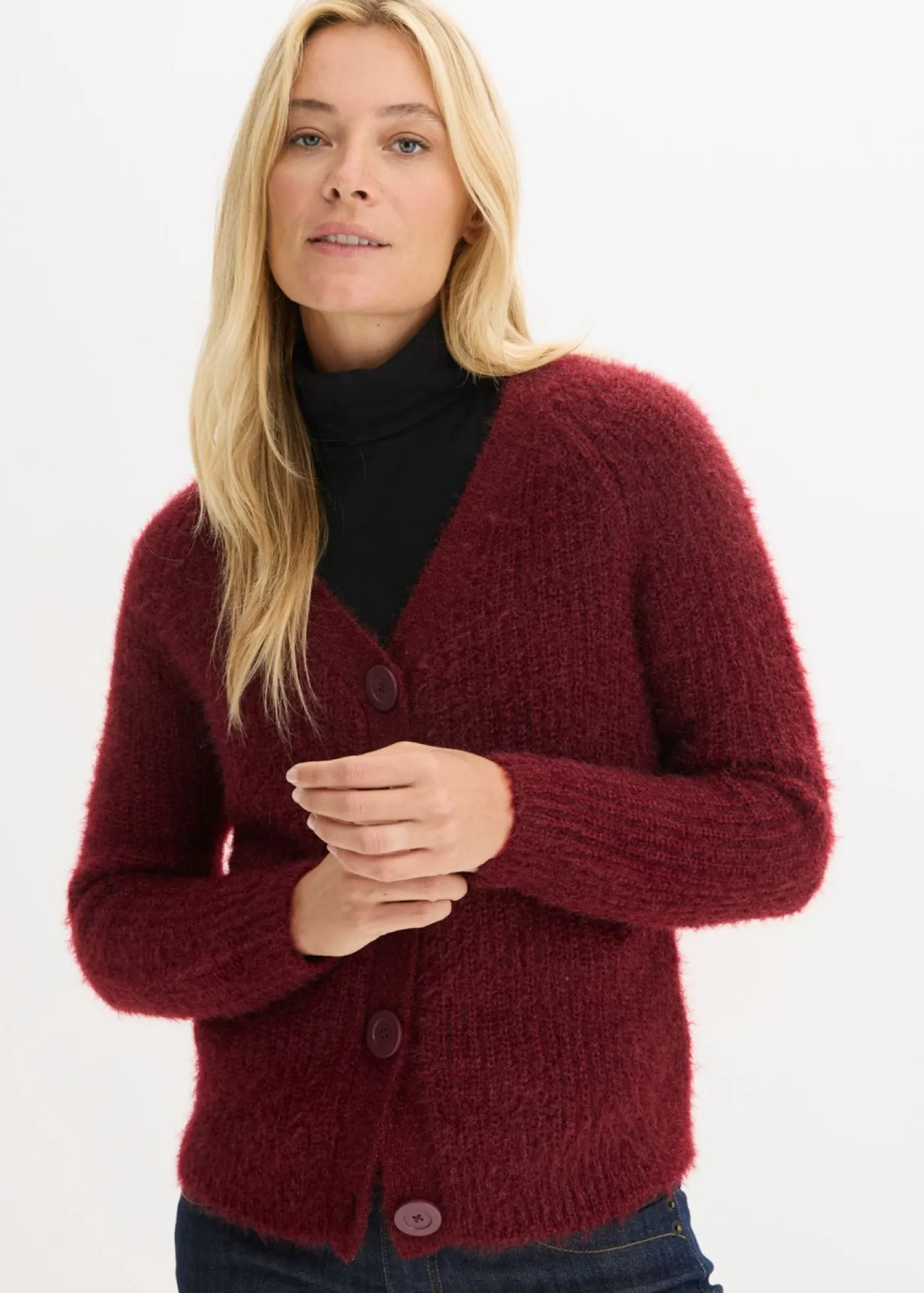 Hot Jersey de punto grueso de canalé con efecto brillante Mujer Jerséis|Ropa De Punto