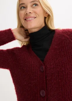 Hot Jersey de punto grueso de canalé con efecto brillante Mujer Jerséis|Ropa De Punto