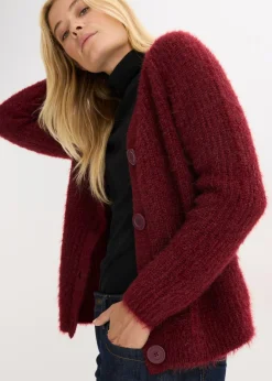 Hot Jersey de punto grueso de canalé con efecto brillante Mujer Jerséis|Ropa De Punto