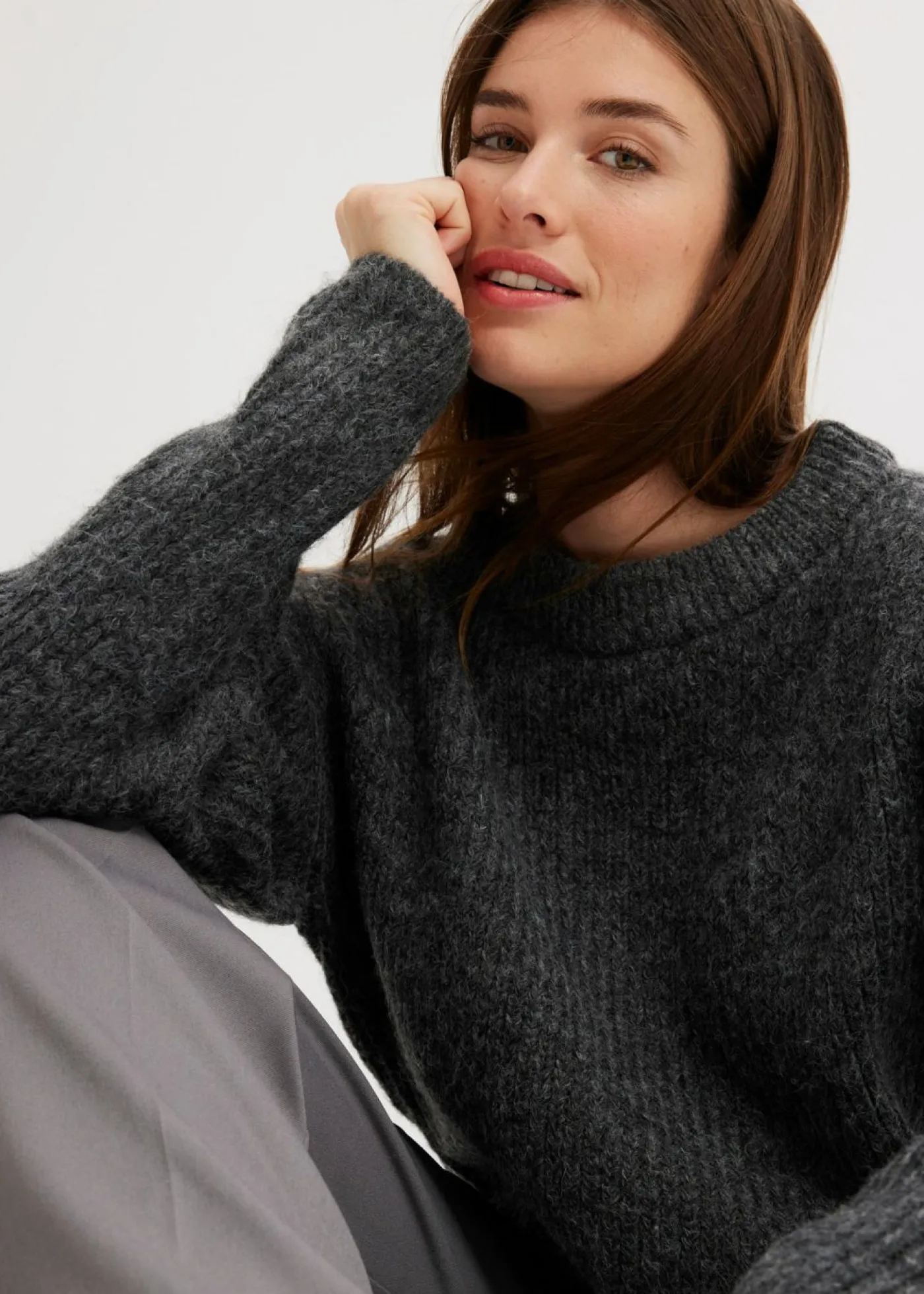 Sale Jersey de punto grueso de mezcla de lana suave Mujer Jerséis|Ropa De Punto