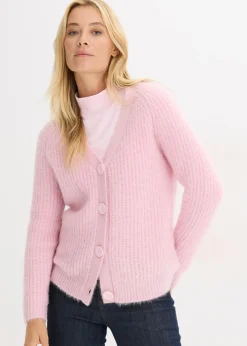 Jersey de punto grueso de canalé con efecto brillante Mujer Jerséis|Ropa De Punto