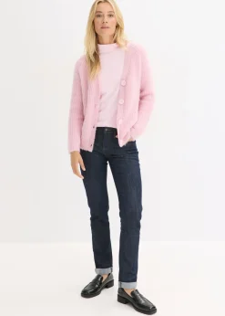 Jersey de punto grueso de canalé con efecto brillante Mujer Jerséis|Ropa De Punto