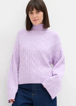 New Jersey de punto trenzado Mujer Jerséis|Ropa De Punto