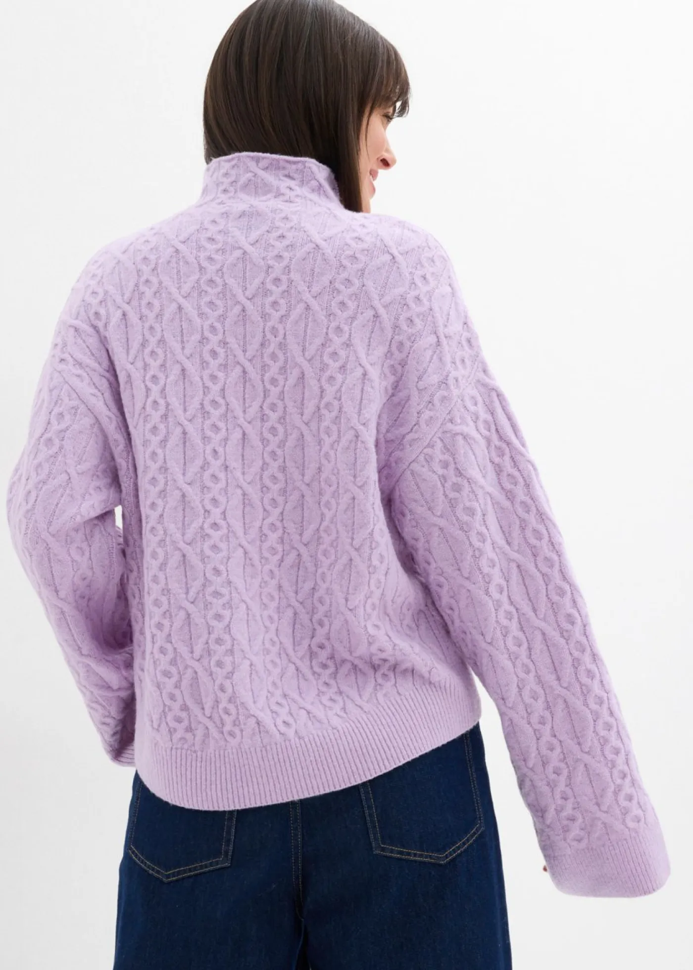New Jersey de punto trenzado Mujer Jerséis|Ropa De Punto