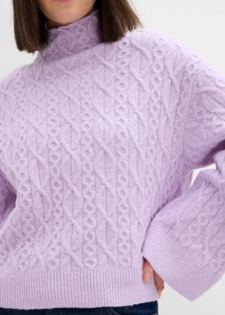 New Jersey de punto trenzado Mujer Jerséis|Ropa De Punto
