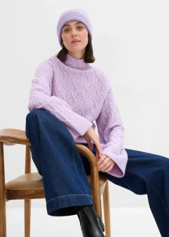 New Jersey de punto trenzado Mujer Jerséis|Ropa De Punto
