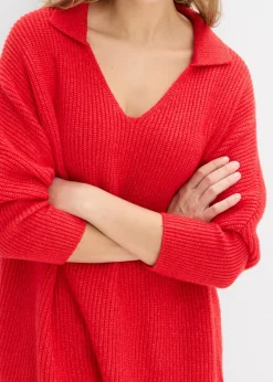 Sale Jersey holgado con cuello tipo polo Mujer Jerséis|Ropa De Punto