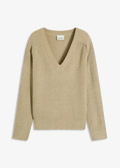 Clearance Jersey holgado con escote en V Mujer Jerséis|Ropa De Punto