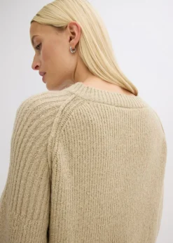 Clearance Jersey holgado con escote en V Mujer Jerséis|Ropa De Punto