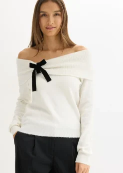 New Jersey holgado con escote bañera Mujer Jerséis|Ropa De Punto