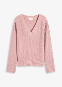 New Jersey holgado con escote en V Mujer Jerséis|Ropa De Punto