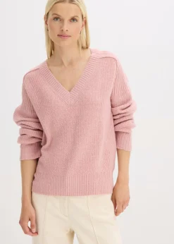New Jersey holgado con escote en V Mujer Jerséis|Ropa De Punto