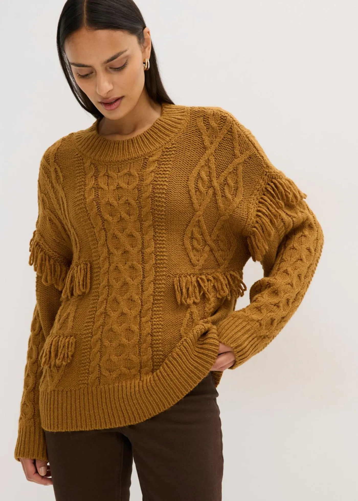 Clearance Jersey holgado con flecos Mujer Jerséis|Ropa De Punto