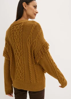 Clearance Jersey holgado con flecos Mujer Jerséis|Ropa De Punto
