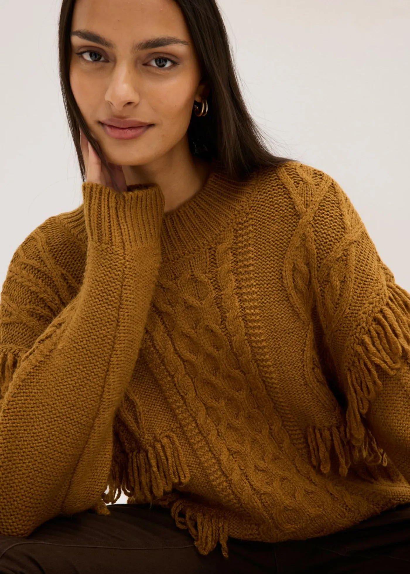 Clearance Jersey holgado con flecos Mujer Jerséis|Ropa De Punto